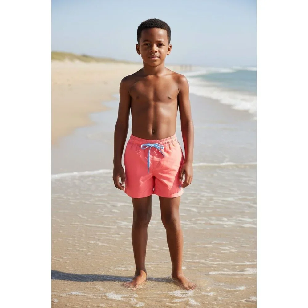 Southern Tide Boys Coral Swim Trunks Size XL 16 Elastic Waist Lined NEW